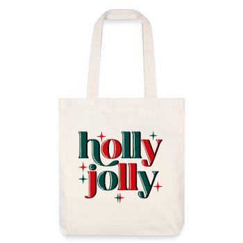 Holly Jolly Xmas - Stanley/Stella recycelter Heavyweight Stoffbeutel - Naturweiß - Vorne