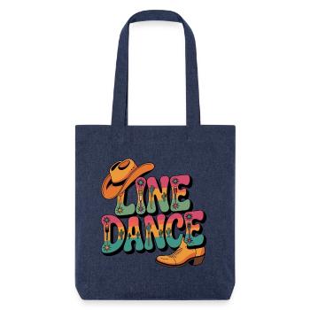 Line Dance mein Hobby - meine Passion - mein Ding - Stanley/Stella recycelter Heavyweight Stoffbeutel - melange Blue - Vorne