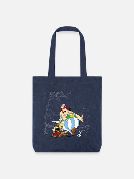 Asterix & Obelix Spaziergang Mit Idefix - Stanley/Stella recycelter Heavyweight Stoffbeutel - melange Blue