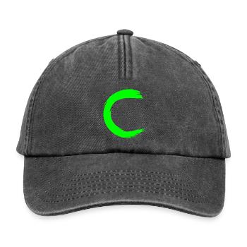 Buchstabe C Anfangsbuchstabe Name - Relaxed Vintage Cap - Vintage Schwarz - Vorne