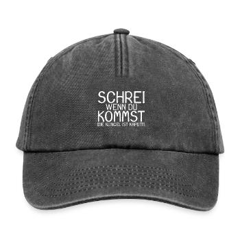 Orgasmus Versauter Spruch - Relaxed Vintage Cap - Vintage Schwarz - Vorne