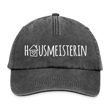 Hausmeisterin - Relaxed Vintage Cap - Vintage Schwarz - Vorne