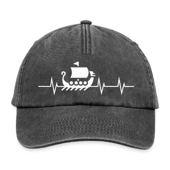 Heartbeat of a Viking - Relaxed Vintage Cap - Vintage Schwarz - Vorne
