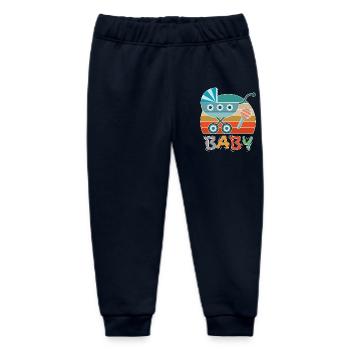 Baby Kinderwagen Rassel Spazieren gehen Retro - Baby Organic Jogginghose Baby Tumbler von Stanley/Stella - Navy - Vorne