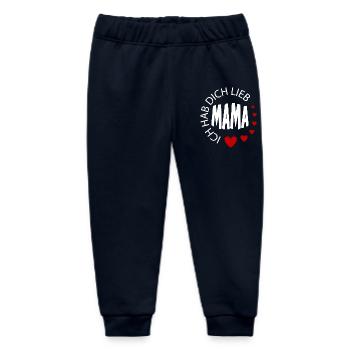 Baby Sprüche Ich hab dich lieb Mama - Baby Organic Jogginghose Baby Tumbler von Stanley/Stella - Navy - Vorne