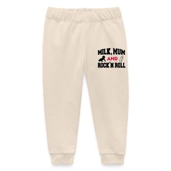 Baby Milk Mum Rock n Roll - Baby Organic Sweatpants by Stanley/Stella - soft Ecru - Front