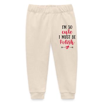 Ich bin so süß, ich muss polnisch sein – Baby & Kinder - Baby Organic Jogginghose Baby Tumbler von Stanley/Stella - Natur - Vorne
