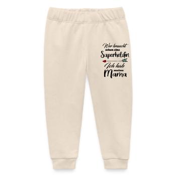 Superheldin Familie Mama Mutti - Baby Organic Jogginghose Baby Tumbler von Stanley/Stella - Natur - Vorne