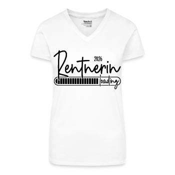 Rentnerin 2026 Loading - Bio Frauen T-Shirt mit V-Ausschnitt - Weiß - Vorne
