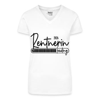 Rentnerin 2026 Loading - Bio Frauen T-Shirt mit V-Ausschnitt - Weiß - Vorne