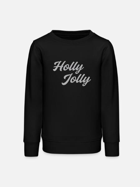 Holly Jolly bestickt - Teenager Organic Sweatshirt Mini Changer von Stanley/Stella - Schwarz