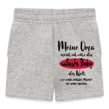 Baby Beste Süss Niedlich Welt Oma Omi - Baby Shorts - Grau meliert - Vorne