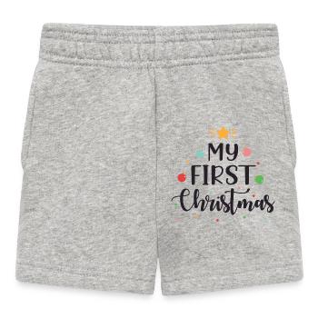 Mein erstes Weihnachten – Babykleidung - Baby Shorts - Grau meliert - Vorne