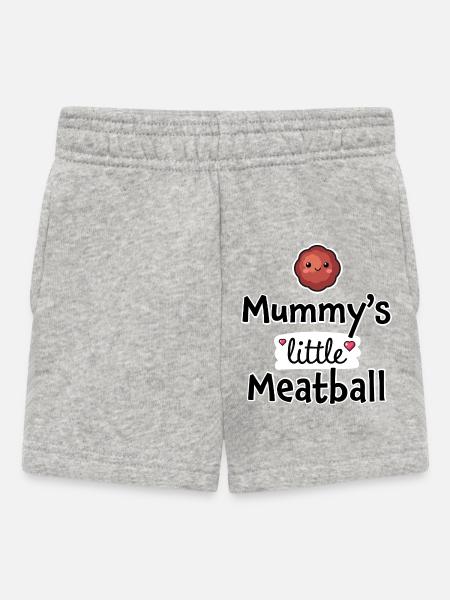 Mamas kleines Fleischbällchen – Baby- und Kinderkleidung - Baby Shorts - Grau meliert