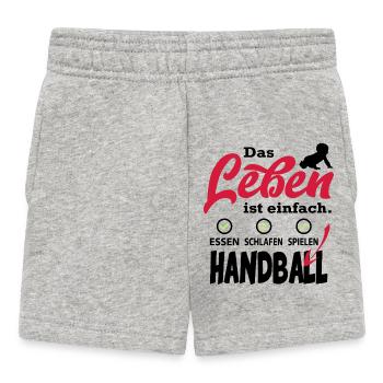 Baby Spielen Sport Sprüche Handball - Baby Shorts - Grau meliert - Vorne