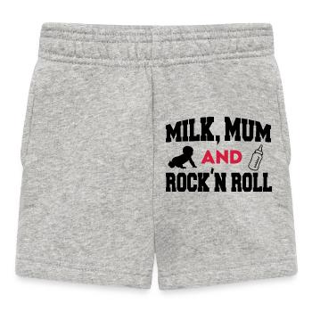 Baby Milk Mum Rock n Roll - Baby Shorts - heather grey - Front