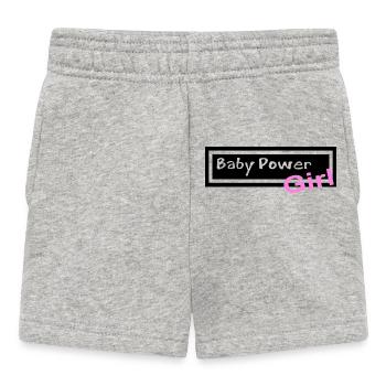 Baby Girl Mädchen Power Kraftvoll - Baby Shorts - Grau meliert - Vorne