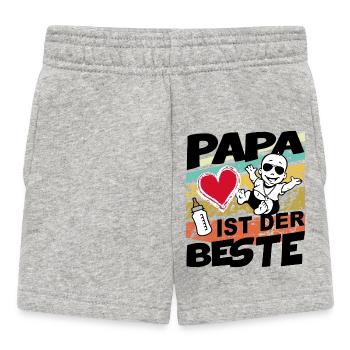 Baby Papa ist der Beste Jungen - Baby Shorts - Grau meliert - Vorne