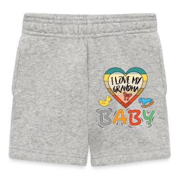 Baby I love Grandma Ich liebe Oma Familie - Baby Shorts - Grau meliert - Vorne