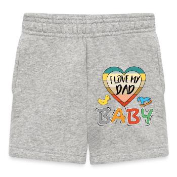 Baby I love Dad Ich liebe Papa Familie - Baby Shorts - Grau meliert - Vorne