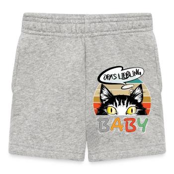 Baby Katze Sprüche Bester Opa Liebling Retro - Baby Shorts - Grau meliert - Vorne