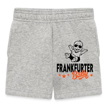 Baby Stadt Städte geboren in Frankfurt - Baby Shorts - Grau meliert - Vorne