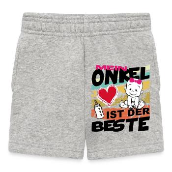Baby Onkel ist der Beste Mädchen - Baby Shorts - Grau meliert - Vorne