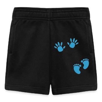 Grossesse empreinte main garçon bébé ventre - Short Bébé - noir - Devant