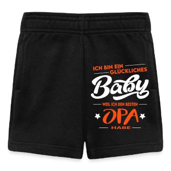 Glückliches Baby Bester Opa Best Grandpa Happy - Baby Shorts - Schwarz - Vorne
