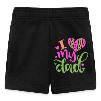 Baby I Love Dad Papa - Baby Shorts - Schwarz - Vorne