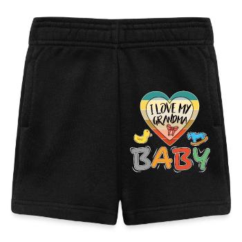 Baby I love Grandma Ich liebe Oma Familie - Baby Shorts - Schwarz - Vorne