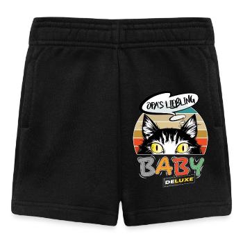 Baby Katze Sprüche Bester Opa Liebling Retro - Baby Shorts - Schwarz - Vorne
