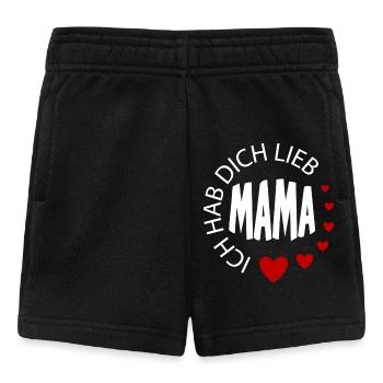 Baby Sprüche Ich hab dich lieb Mama - Baby Shorts - Schwarz - Vorne