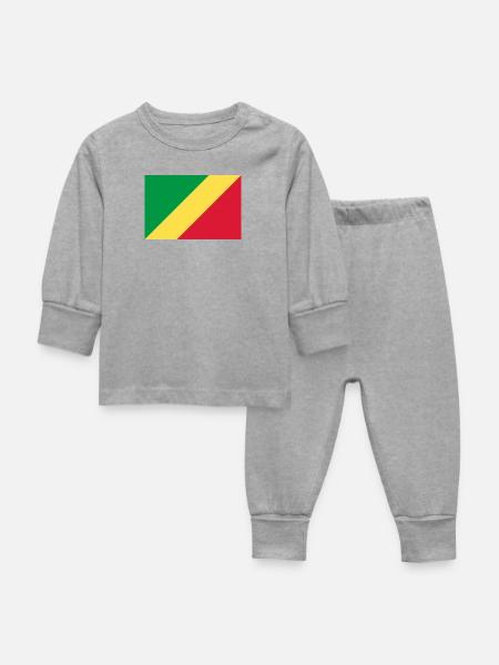 Demokratische Republik Kongo - Baby Schlafanzug - Grau meliert