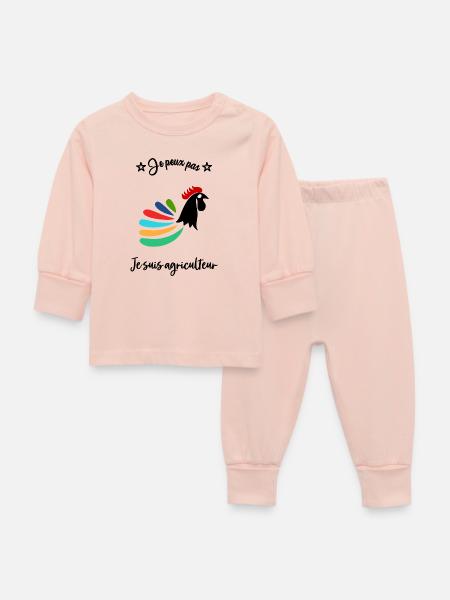BAUER. LANDWIRTSCHAFT. BAUER - Baby Schlafanzug - Kristallrosa