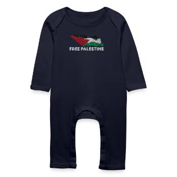 Palestine libre - Grenouillère bio Bébé - marine - Devant