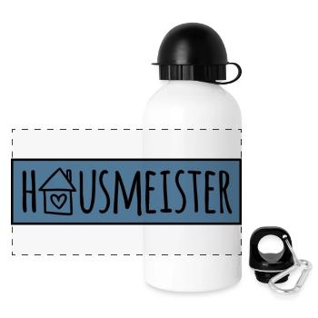 Hausmeister - Panorama Trinkflasche mit Deckel 500 ml - Weiß - Vorne