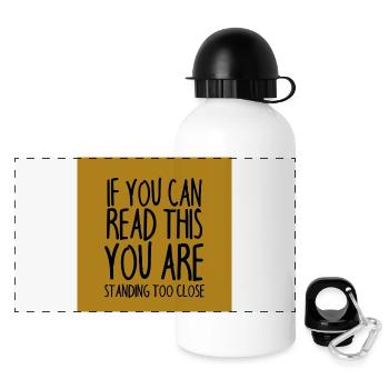 Mundschutz lustig Spruch - lustige Sprüche - Panorama Trinkflasche mit Deckel 500 ml - Weiß - Vorne
