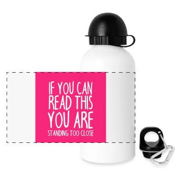 Mundschutz lustig Spruch - lustige Sprüche - Panorama Trinkflasche mit Deckel 500 ml - Weiß - Vorne