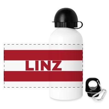 La ville de Linz sous pavillon autrichien - Gourde panoramique avec couvercle 500 ml - blanc - Devant