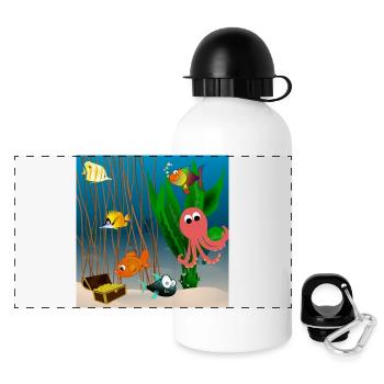 Marine life - Panoramic Thermal Bottle with Lid 500 ml - white - Front