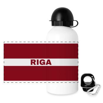 Riga en drapeau letton - Gourde panoramique avec couvercle 500 ml - blanc - Devant