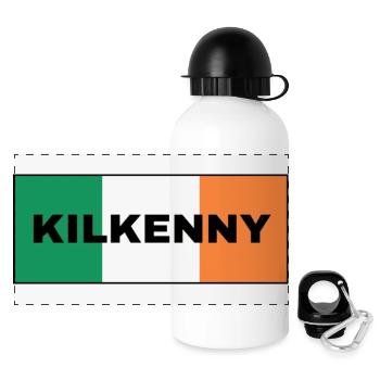 Kilkenny City in irischer Flagge - Panorama Trinkflasche mit Deckel 500 ml - Weiß - Vorne