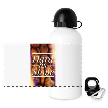 Hart wie Stein Typografie - Panorama Trinkflasche mit Deckel 500 ml - Weiß - Vorne