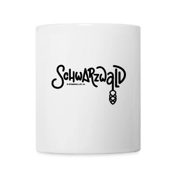 ,Schwarzwald’ mit Herzchen schwarz-weiß - Tasse - Weiß - Vorne