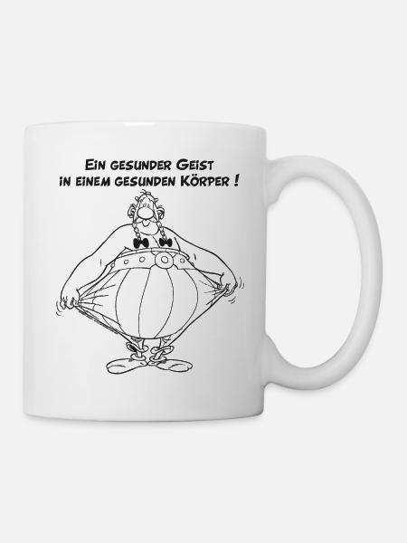 Obelix: Ein gesunder Geist, in einem Gesunden Kör - Tasse - Weiß