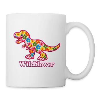 Wildblumen-Süßer Floral-T-Rex - Tasse - Weiß - Rechts