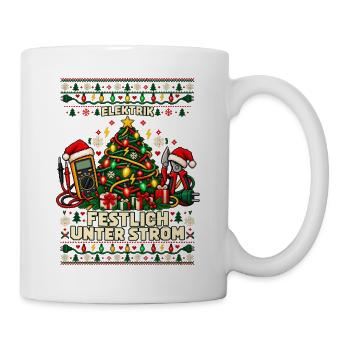 Elektrik - Festlich unter Strom - Tasse - Weiß - Rechts