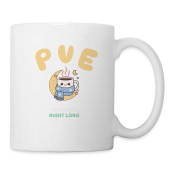 Cozy Gamer PvE Farming All Night Long Design - Tasse - Weiß - Rechts