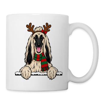 Weihnachten Afghanischer Windhund - Tasse - Weiß - Rechts